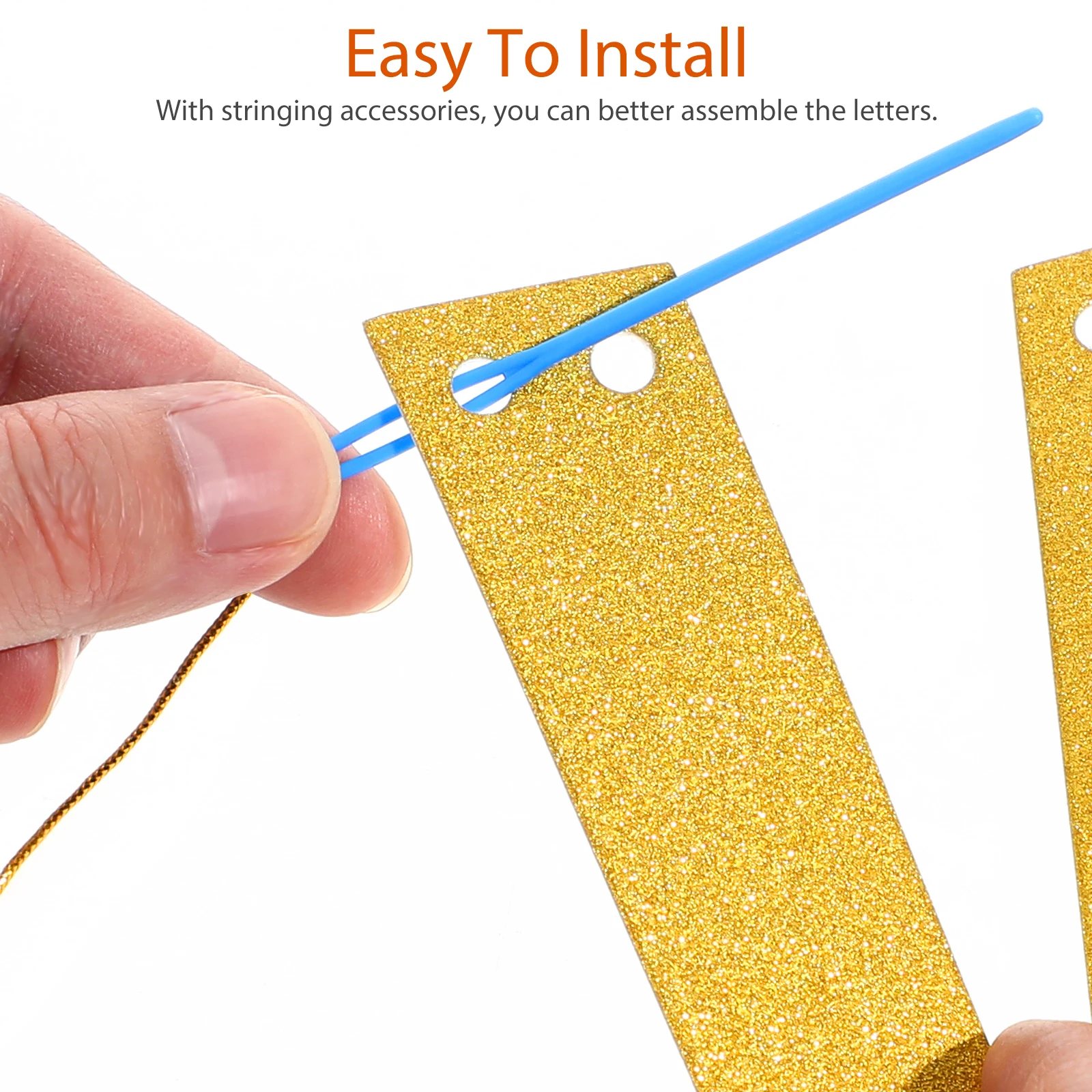 

1pcs Glitter Gold Welcome For First Day Of School Party Decorations Hanging Sign Back To School Season Glitter Gold Banner For