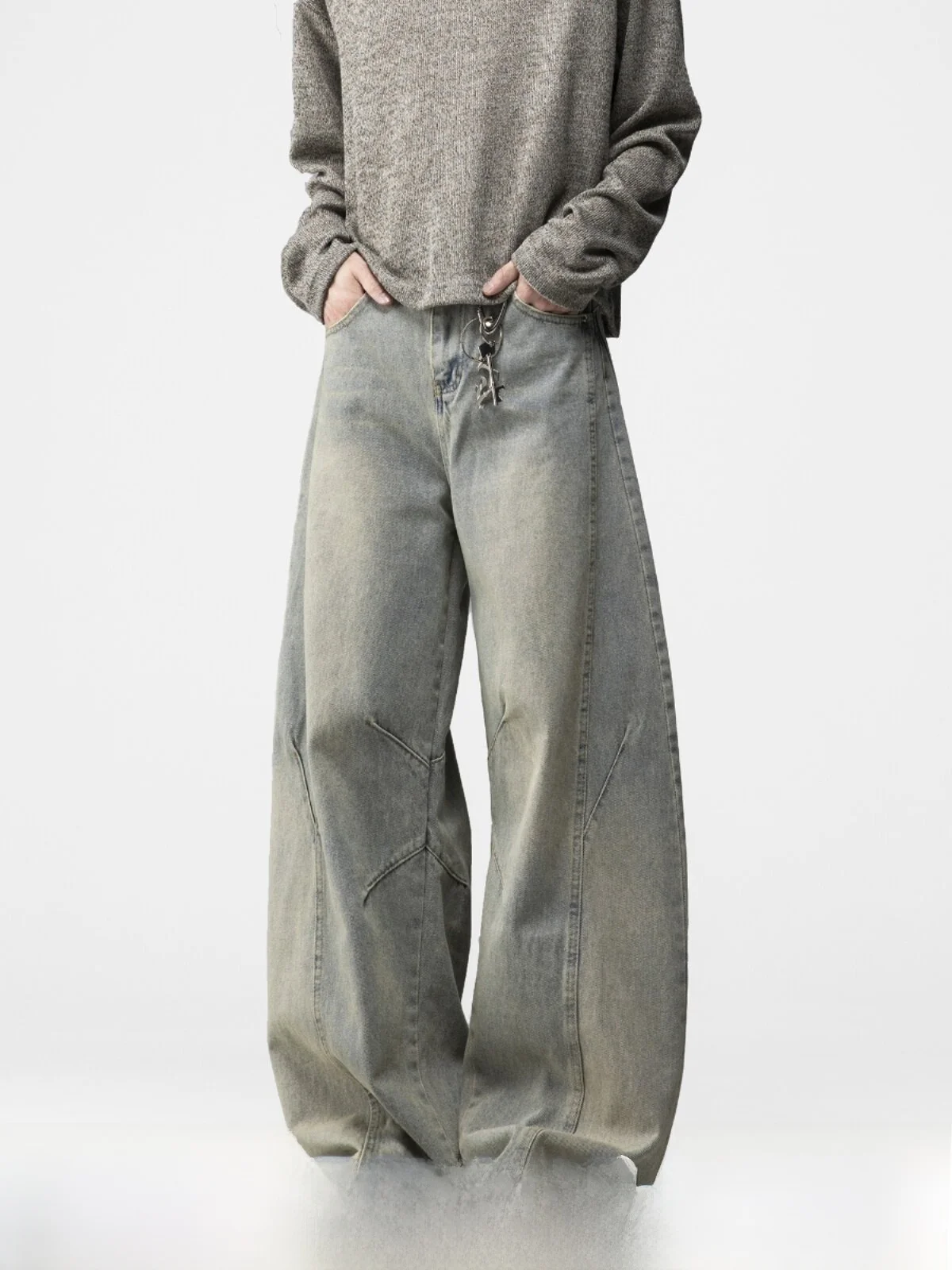 

Cleanfit American Style Men's Straight Leg Jeans High Street Washed Denim Spring Autumn Casual Loose Fit Youth Fashion
