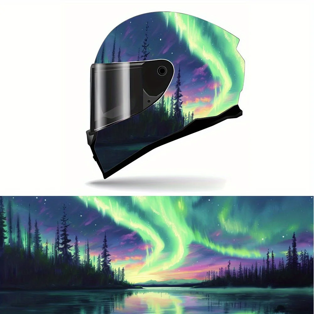 

Cool Galaxy Full Face Helmet Painting Sticker - Waterproof, Scratch Resistant Self Adhesive PVC Patch with Artistic Aesthetic Gr