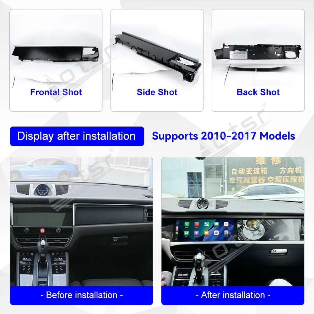 For Porsche Macan 2018~2024 Android 13 Auto Dual-screen Interaction Car Radio Multimedia Player GPS Navigation Carplay Head Unit