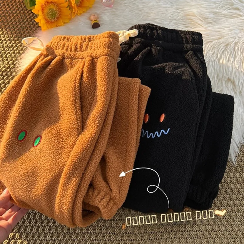 

Мужские зимние утепленные спортивные брюки из флиса с начесом, повседневные свободные джоггеры с манжетами, модные молодежные спортивные штаны для активного отдыха