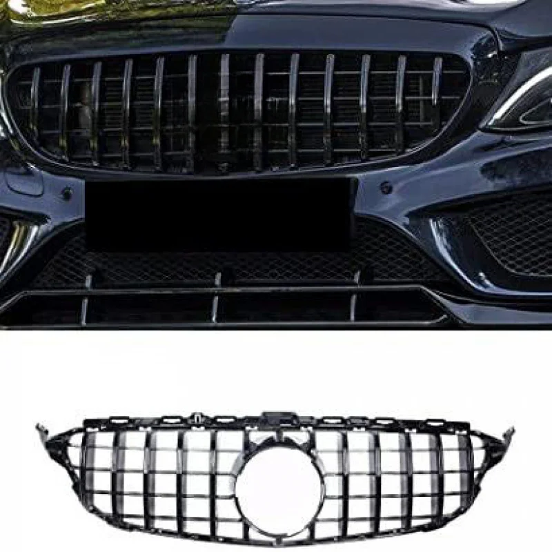 Silver Front Bumper Grille W205 C300 C250 GT Car Exterior Decor Grill