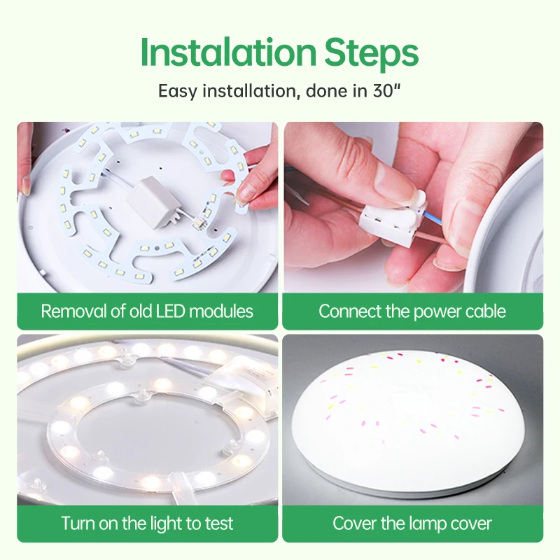 Led ضوء السقف استبدال وحدة 220 فولت Led لوحة 24 واط دائرة مستديرة مصباح ليد لوحة لوحة تركيبية لمصباح السقف وأضواء المروحة #5