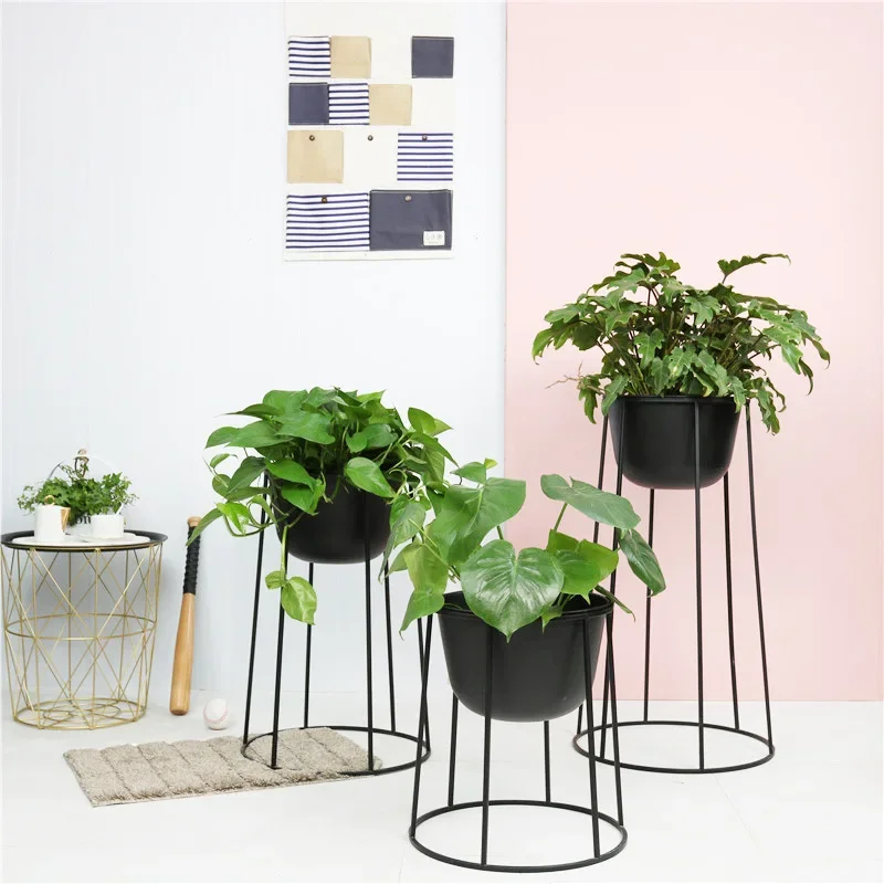 Light Luxury Plant Shelf European-style Interior Decoration Creative Flower Pot Bracket Wrought Iron Stand Stylish Stand