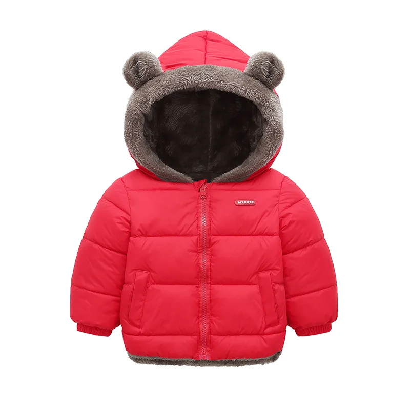 2024 Boys Thickened Coat Children Cute Casual Jacket Autumn Winter New Girls Hooded Fashion Comfortable Overcoat 2-6 Years Old