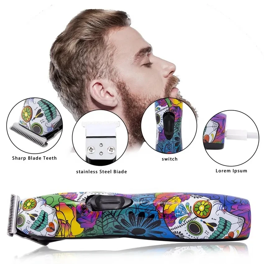 قابلة للشحن الكهربائية اللحية المتقلب للرجال ، المقص المهنية ، آلة قطع الشعر ، الحلاق ، اللاسلكي ، صفر شفرة