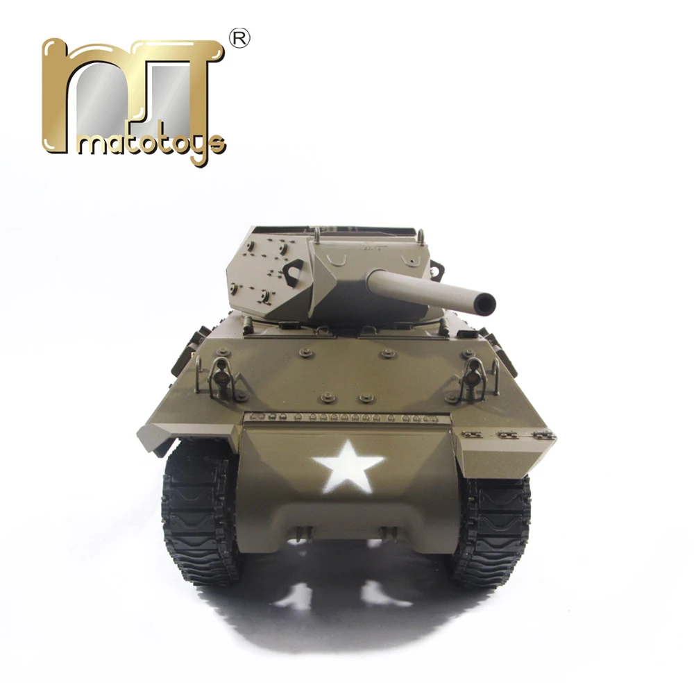 Mato 100% Metal RC Tank M10 Destroyer KIT Army Green Infrared Recoil Static Version Tank Model