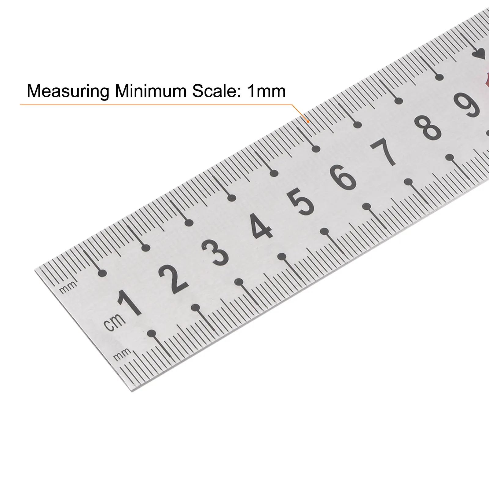2in1 Stainless Steel Ruler with Scriber Block 100cm/40" Metric and Inch Metal Ruler with 33mm Long Brass Locating Vernier Slider