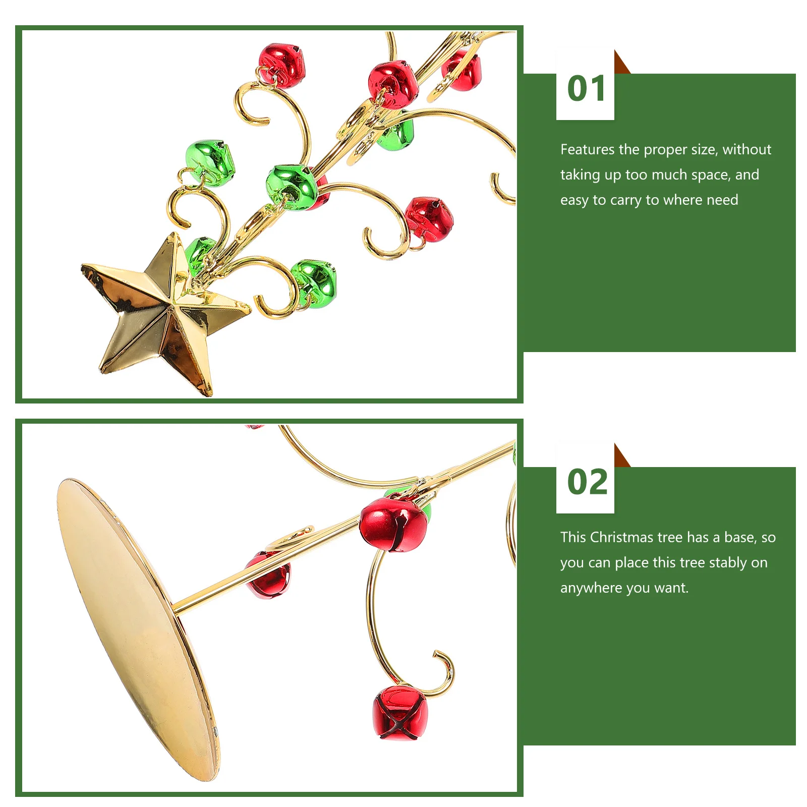 

Desktop Christmas Tree Mini Iron Xmas Tree With Bell Decorative Tabletop Ornament For Home Office Holiday Party Xmas Supplies