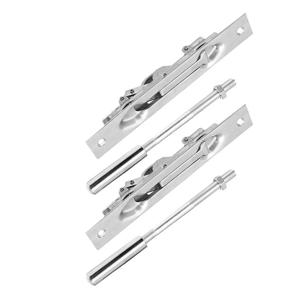 

2Sets Stainless Steel Slide Latch Locks Door Bolt Lock Security Locks for Interior French Wood Composite Double Dummy Doors