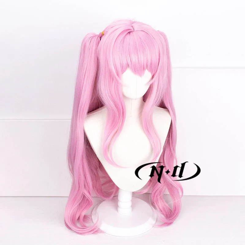 Nd yuni cosplay perucas nikke deusa da vitória cosplay longo rosa perucas de cabelo sintético resistente ao calor para jogo comic con coser