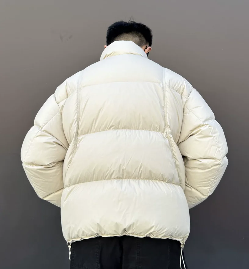 Winter stand up collar fashionable casual white duck down thick cold proof down jacket
