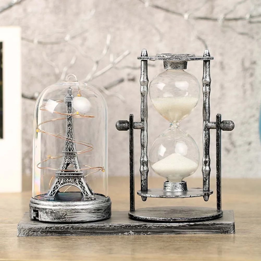 

Retro Iron Tower Sturdy Sand Timer Elegant Desktop Decor For Home Office Party Room Study Creative Gift Hourglass European