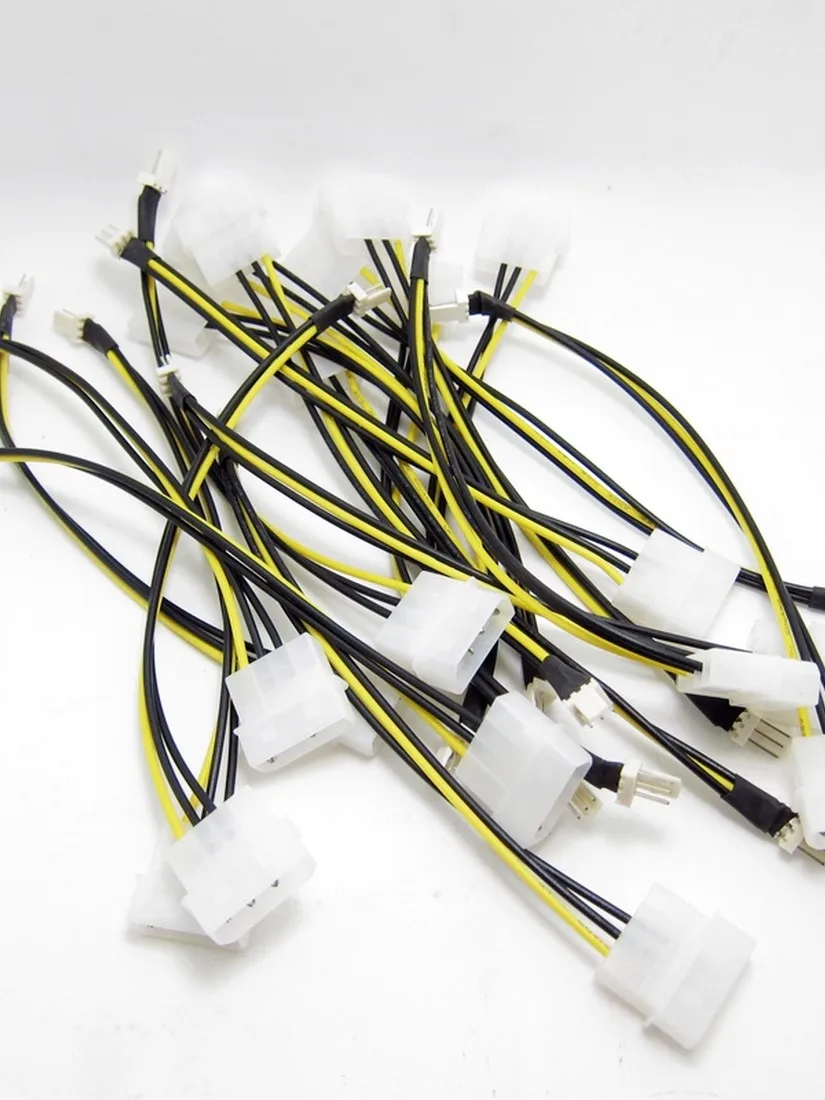 Adaptateur de câble de connecteur d'alimentation Molex IDE vers 3 broches, boîtier de processeur d'ordinateur PC, ventilateur, 20cm, 1 pièce