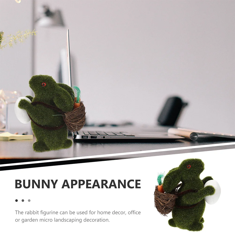 

2pcs Adorable Simulated Rabbit Ornament Artificial Rabbit Decor Small Animal Statue For Easter Garden Yard Party Decorations