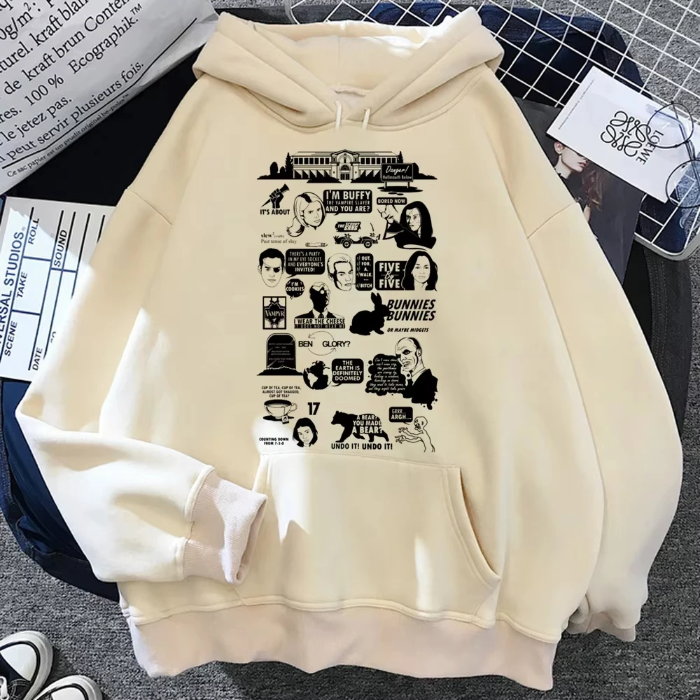 Buffy Hoodie Clothes for Teens Y2K Patterned Kawaii Manga Japanese Style Casual Pullover Hoodie for Men Wome
