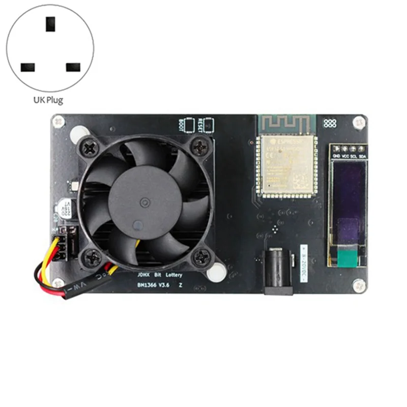 BAAE Bitaxe Kit de bricolaje BM1397 ASIC Miner BTC Solo Miner 320GH/S Bitcoin máquina de minería de código abierto minero de lotería enchufe del Reino Unido