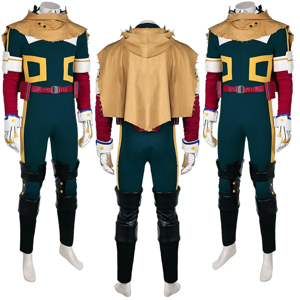 Midoriya Izuku Cosplay Costume Hero Anime Academia Season 7 Men Roleplay Cloak Wig Clothes Male Fantasia Halloween Outfits Suit view 6