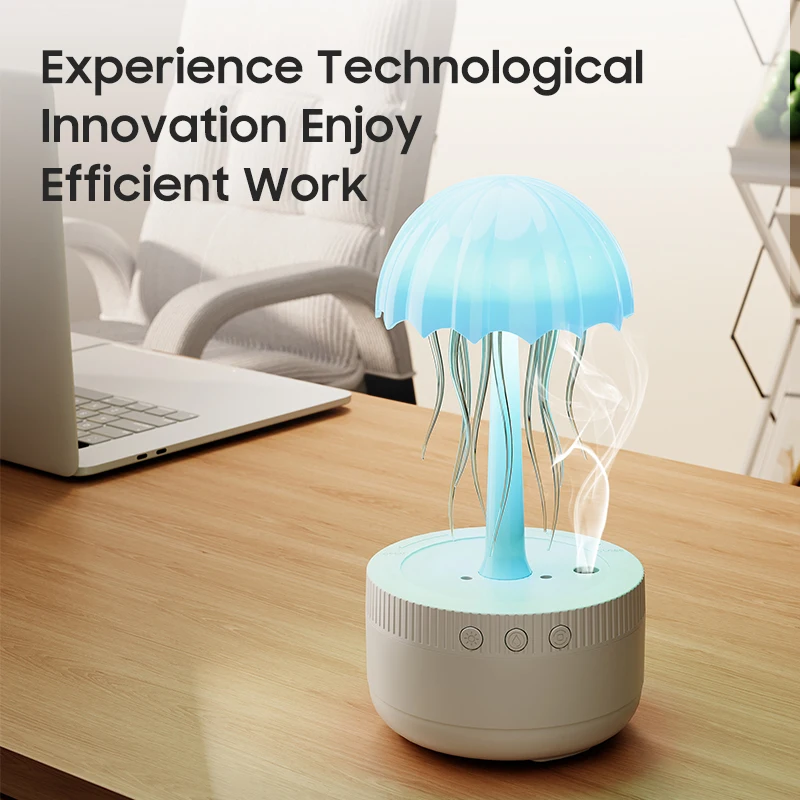 Dynamic Jellyfish Essential Oil Diffuser 300ML 7 Colorful Night Light Jellyfish Air Humidifier for Home Bedroom