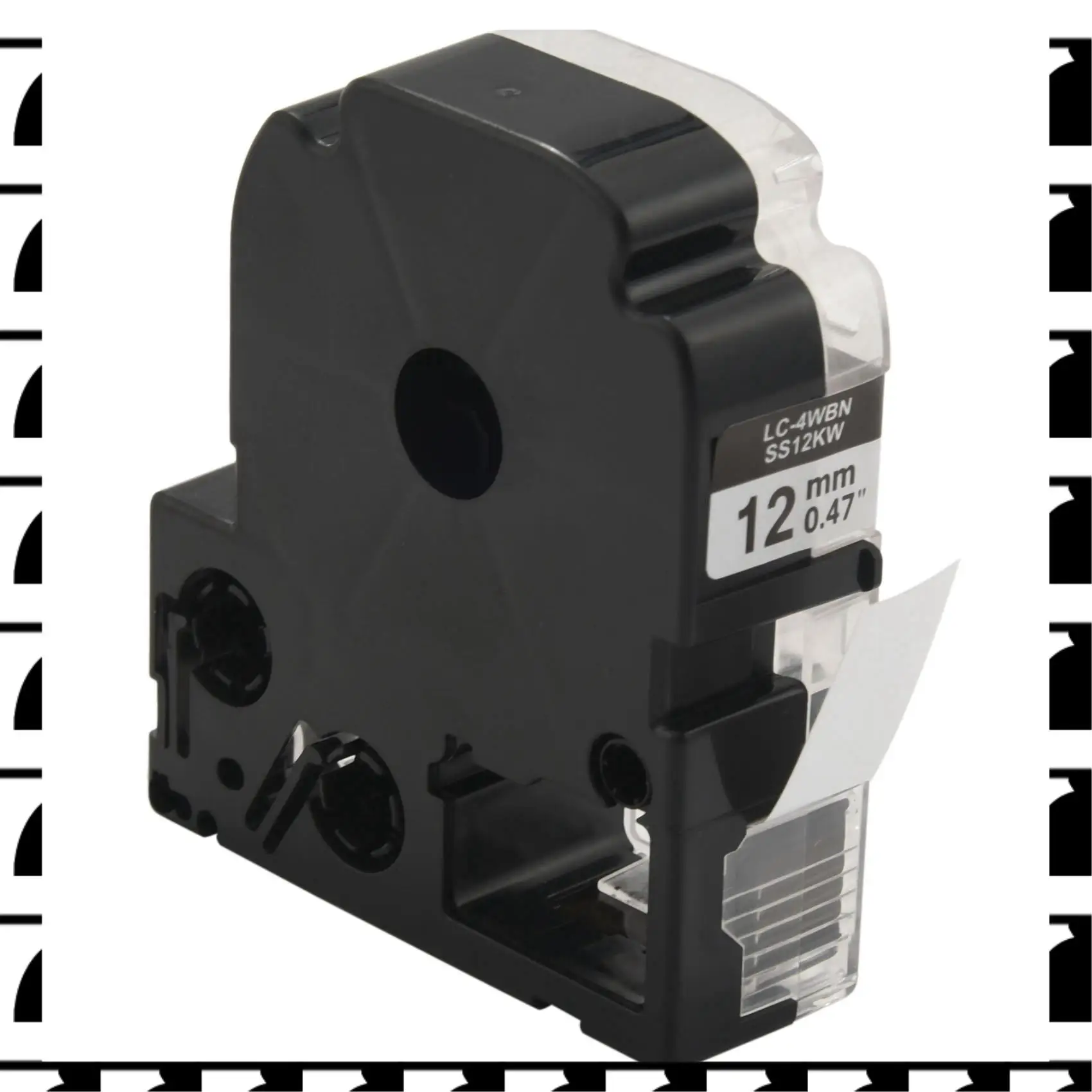 A44U 25 حزمة استبدال LK-4WBN LC-4WBN9(SS12KW) أشرطة الملصقات لإبسون Labelworks LW300 LW400 LW500 LW700 أسود على أبيض