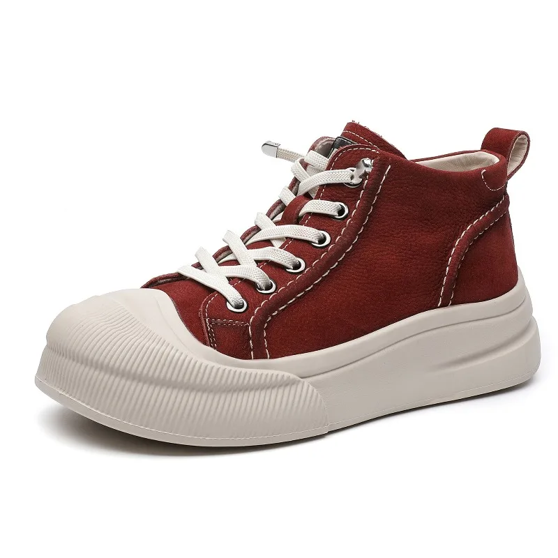 

4,5 см замшевые ботильоны из натуральной кожи, осенние ботинки, ботильоны на плоской толстой подошве, женская мотоциклетная обувь на танкетке