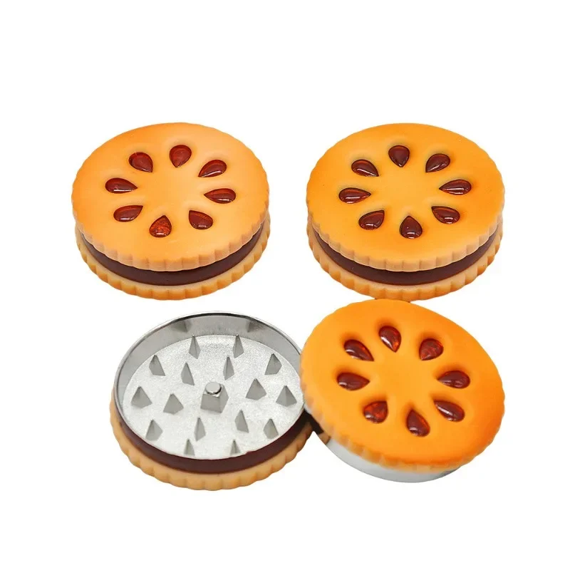 

Cookie Metal Grinder Shape Biscuit Tabacco Grinder Crusher 2 Layer Dried Flowers Herbs Home Funny Gift for Men