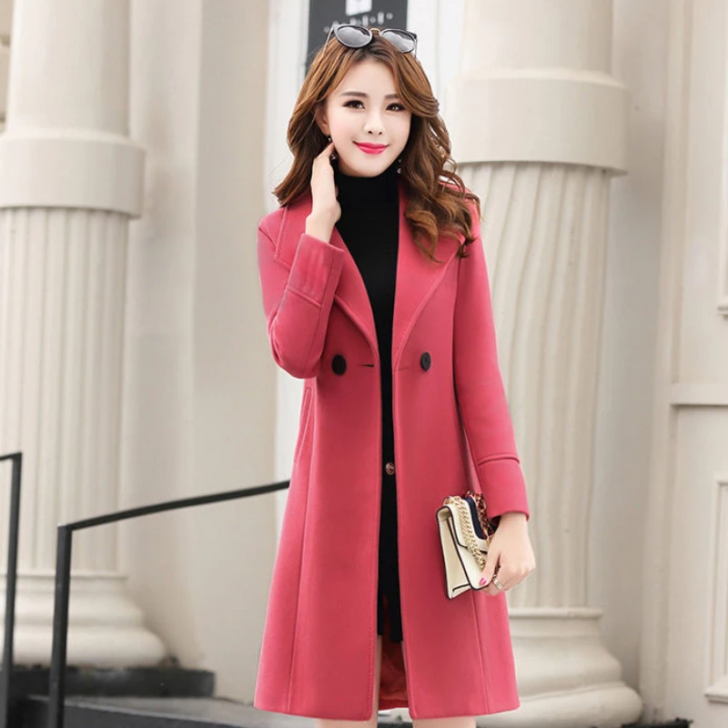 

Women2023 Now Woolen Overcoat Mid Length Version Loose Large Size Coat Winter Thicken Jacket Warm Outcoat