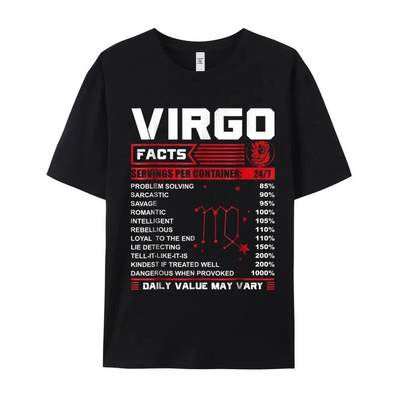 Birthday Gifts - Virgo Facts Gift Idea Labor Day 100% Cotton Crewneck Woman Tees Funny Tee Shirt Retro Short Sleeve Tshirts