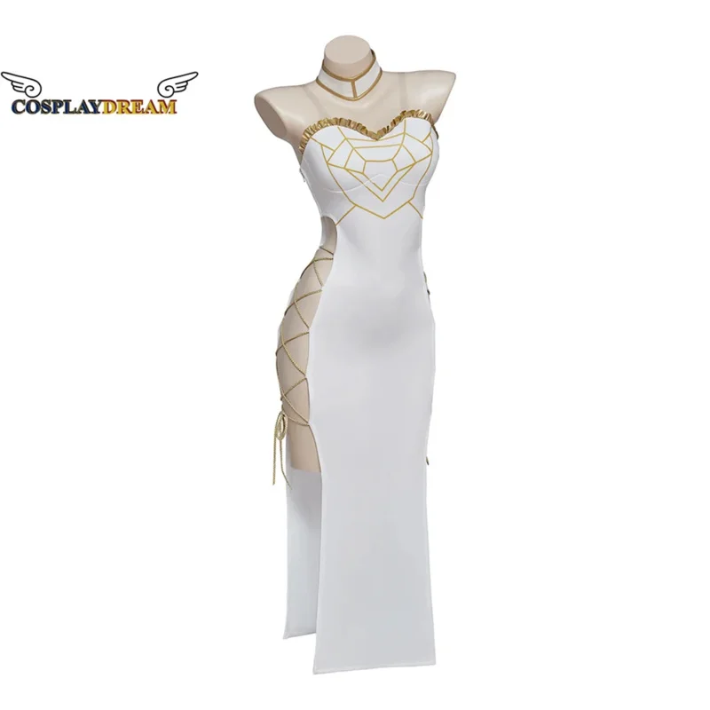 Albedo Cosplay Anime Overlord Cosplay Costume Women White Dress Overlord Albedo Costume Halloween Christmas Dress