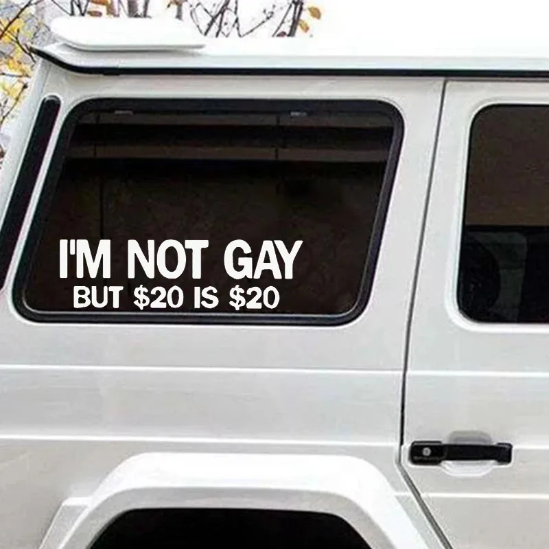 

Funny Letter Design Car Vinyl Decal I'M NOT GAY Funny Sticker Waterproof Removable for Car Motorcycle Auto Body Decoration