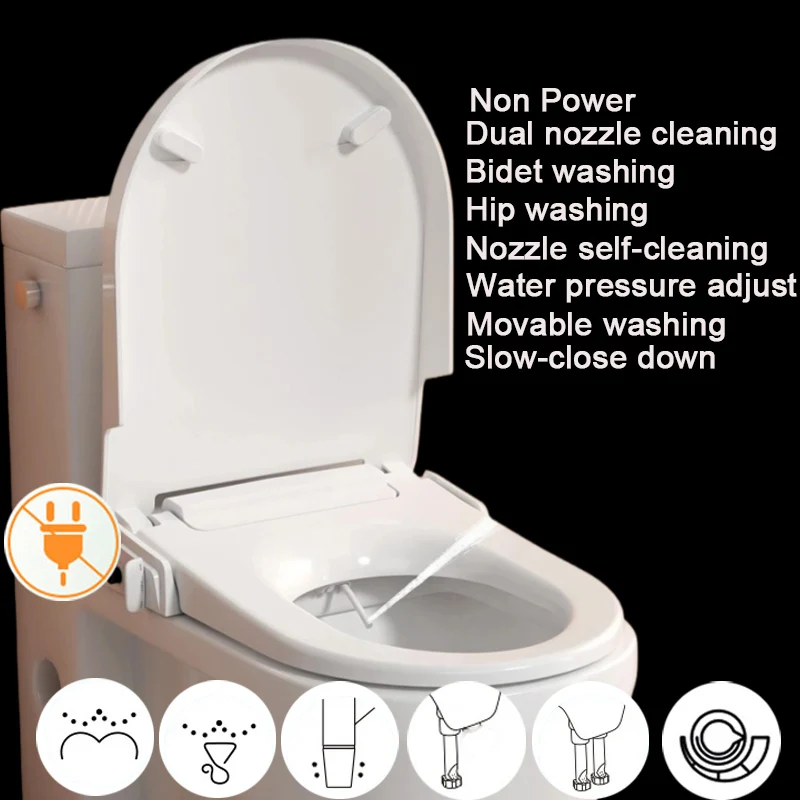 No asiento de inodoro de bidé eléctrico, asiento de inodoro de lavado de bidé frío y caliente con ducha, WC Inteligente, Tapa de bidé Para Inodoro