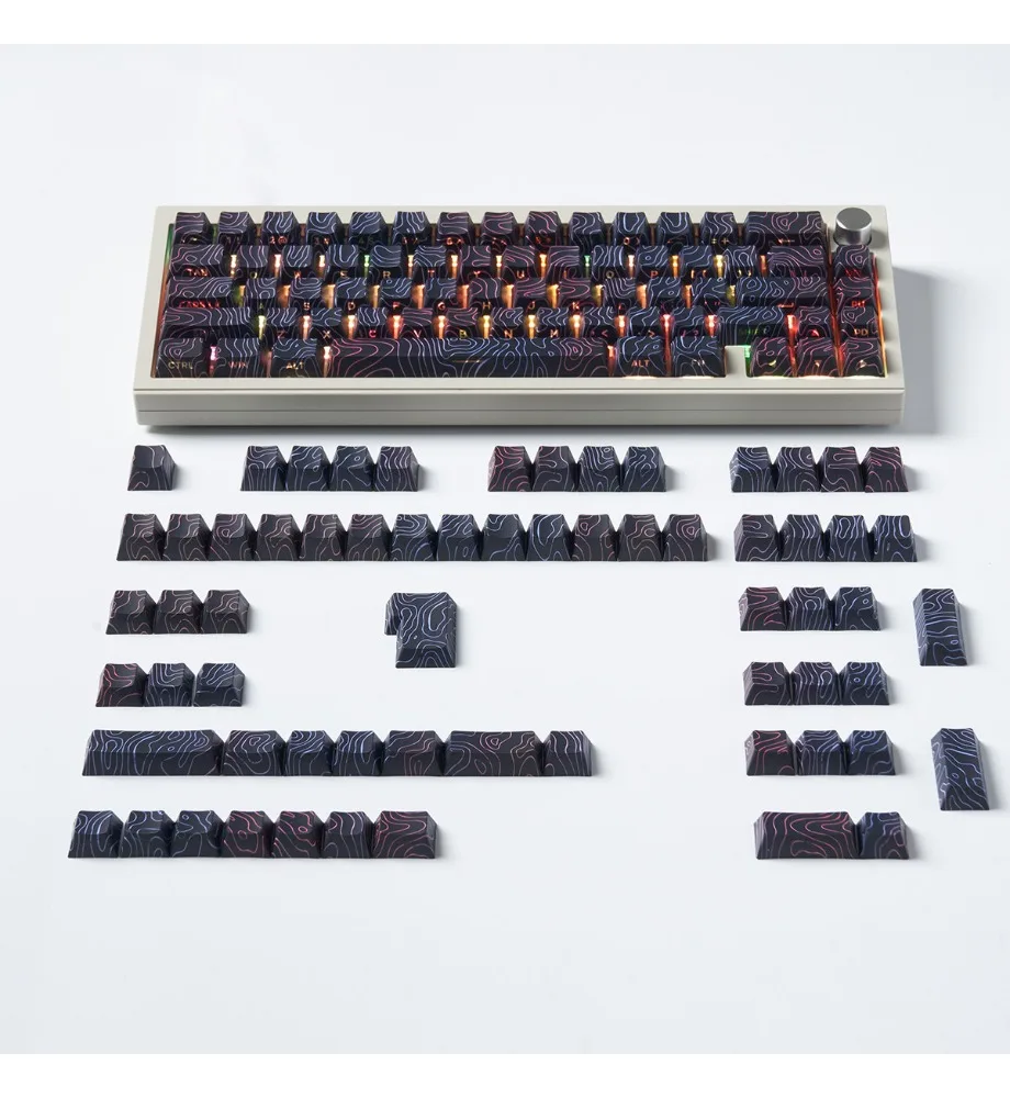 Sublimation 130 keys Original Wooting and other mechanical keyboard contour black/white side light-transmitting keycap PBT