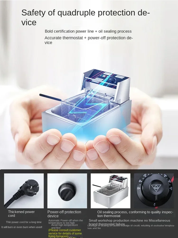 Friggitrice elettrica di grande capacità 220 V a temperatura costante - Perfetta per friggere spiedini, patatine fritte e snack A