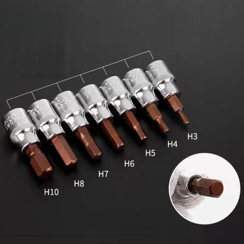 3/8 Zoll Antrieb Innensechskant-Steckschlüsselsatz, 3/8" Metrischer Innensechskant-Steckschlüsselsatz H3-H12, S2 Legierungsstahl, Autoreparaturwerkzeuge – Detail 6