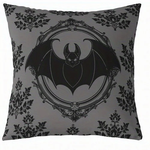 Home Decor Gothic Bat Pattern Decorative Pillow Covers Pattern Cushion Cover Suitable for Sofa Bedroom Car Pillow Cover
