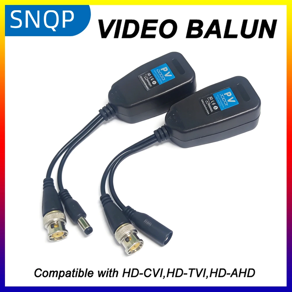 1CH Passive Balun RJ45 CCTV Video Transceiver Coax BNC for HDCVI HDTVI AHD Analog High Definition Camera Power Supply Connectors