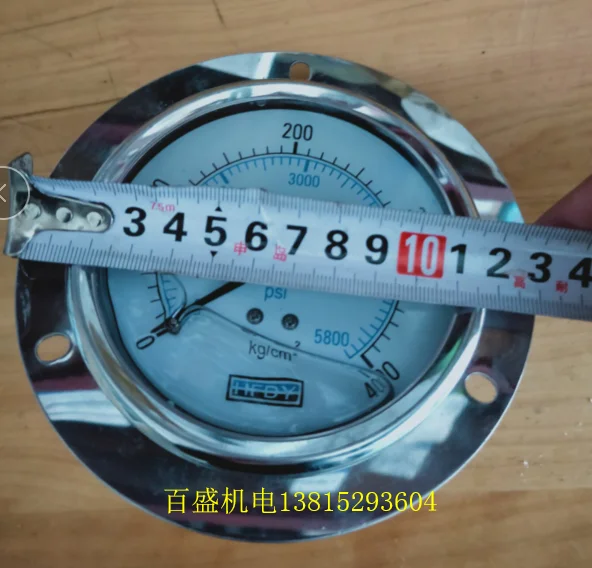 YN100ZT axial belt edge shock-resistant pressure gauge 40mpa/60mpa 400KG/center thread 3 points G3/8