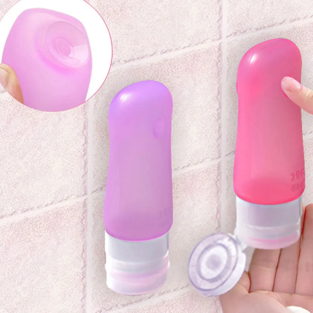 

5pcs Storage Suction Bottle Makeup Silicone Travel Cleaning Gel Dispenser Refillable Reusable Durable Lightweight Portable