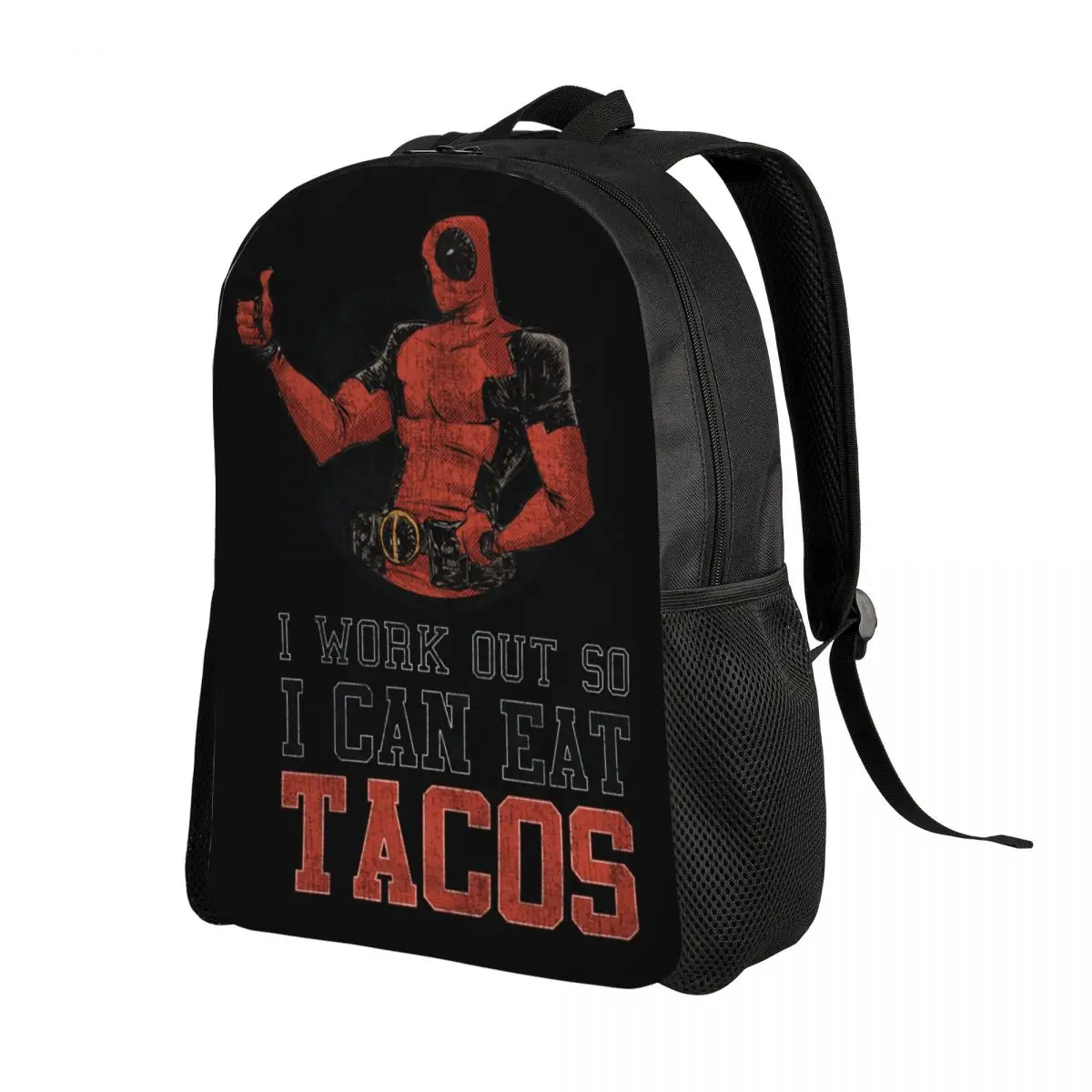 Personalizado Deadpool trabalhar fora mochilas, impressão 3D, escola, faculdade sacos de viagem, homens, mulheres Bookbag, se encaixe 15 Polegada Laptop, meninas, meninos