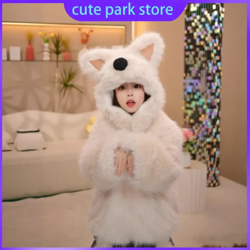 

Зимняя толстовка с капюшоном для собак Westie, термопальто на плюшевой подкладке, теплая одежда с рождественским узором для маленьких и средних собак, праздничный подарок