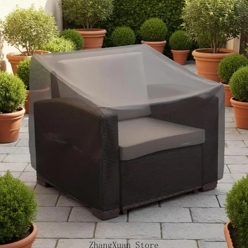 Einzelstuhlbezug aus schwarzem 210D-Stoff für Outdoor-Sessel 3XUF – Detail 8