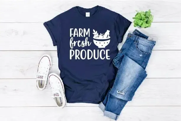 Farm Fresh Produce Cook T Shirt Chef Baker Wife Woman Mom For