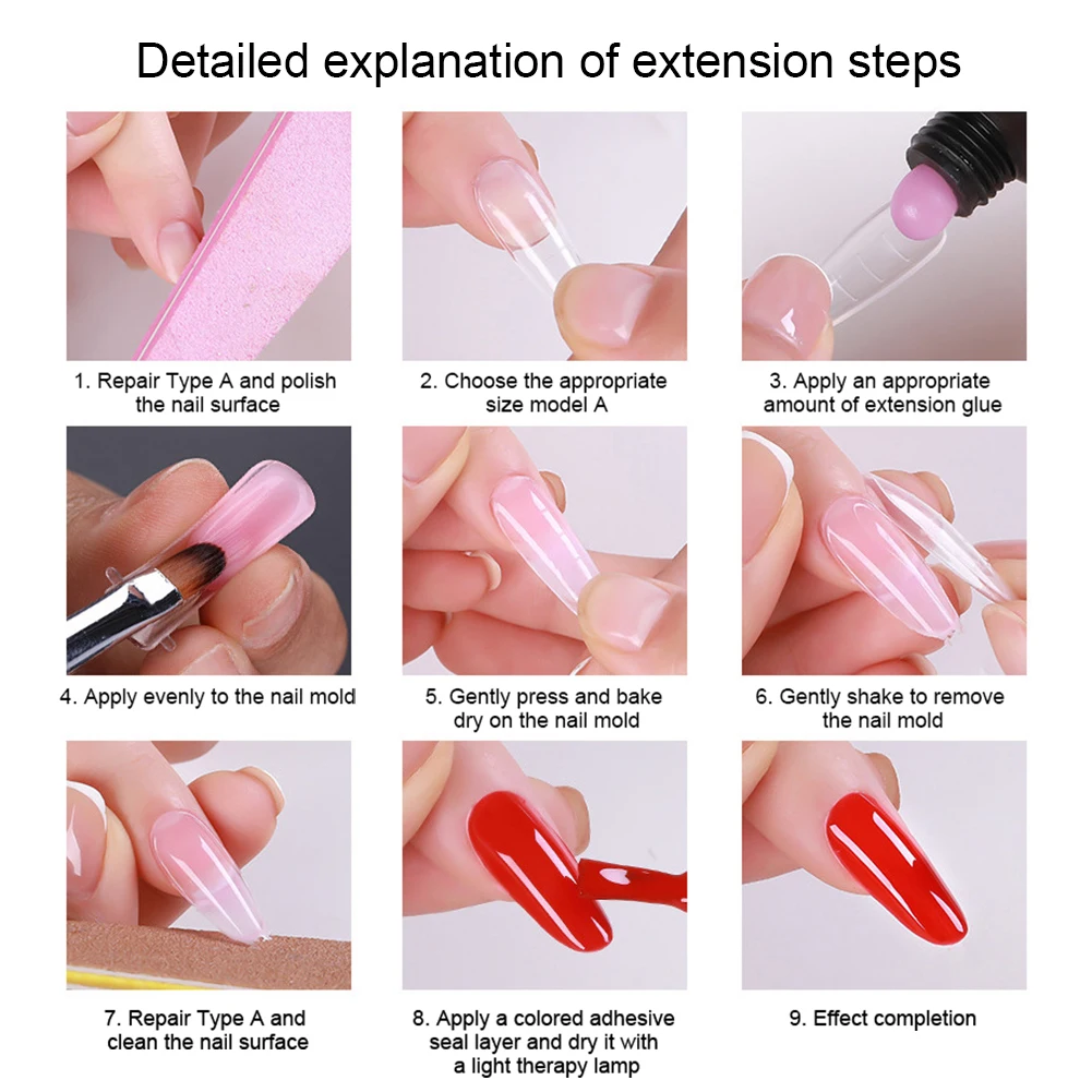 Capa Completa Unhas Falsas Art Tips, Dedo Falso Acrílico, Gel UV, Molde Polonês, Esculpido, Pressione as Unhas, Manicures, 288 Pcs