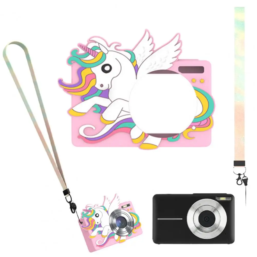 غطاء كاميرا من السيليكون بتصميم كرتوني غطاء كاميرا من السيليكون المقاوم للصدمات مع حبل لكاميرا Camkory Dc403 الرقمية