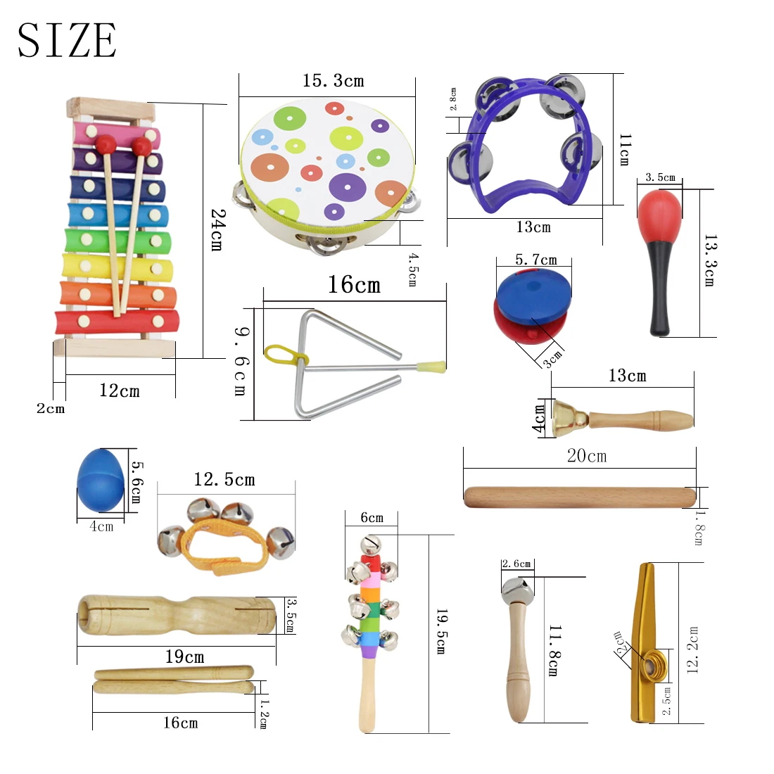 IRIN Orff 19 قطعة مجموعة الأطفال آلة موسيقية مجموعة الطفولة المبكرة التنوير آلة موسيقية Orff 19 قطعة مجموعة