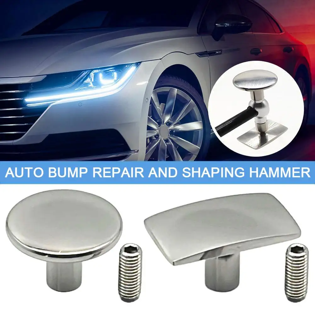 Car Dent Repair Tool Carbon Fiber Multi-head Leveling Hammer Can Replace Head Dent Pit Free Sheet Metal Repair M8 Thread