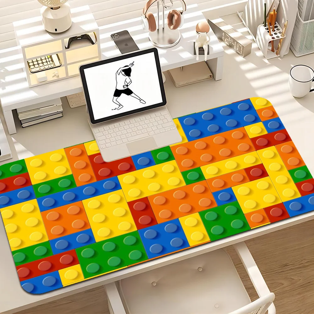 Colorful Geometric Building Blocks Toy Animation PC Gaming Mouse Pad Gamer Desk Mats Keyboard Mause Muismat For PC Mouse Carpet