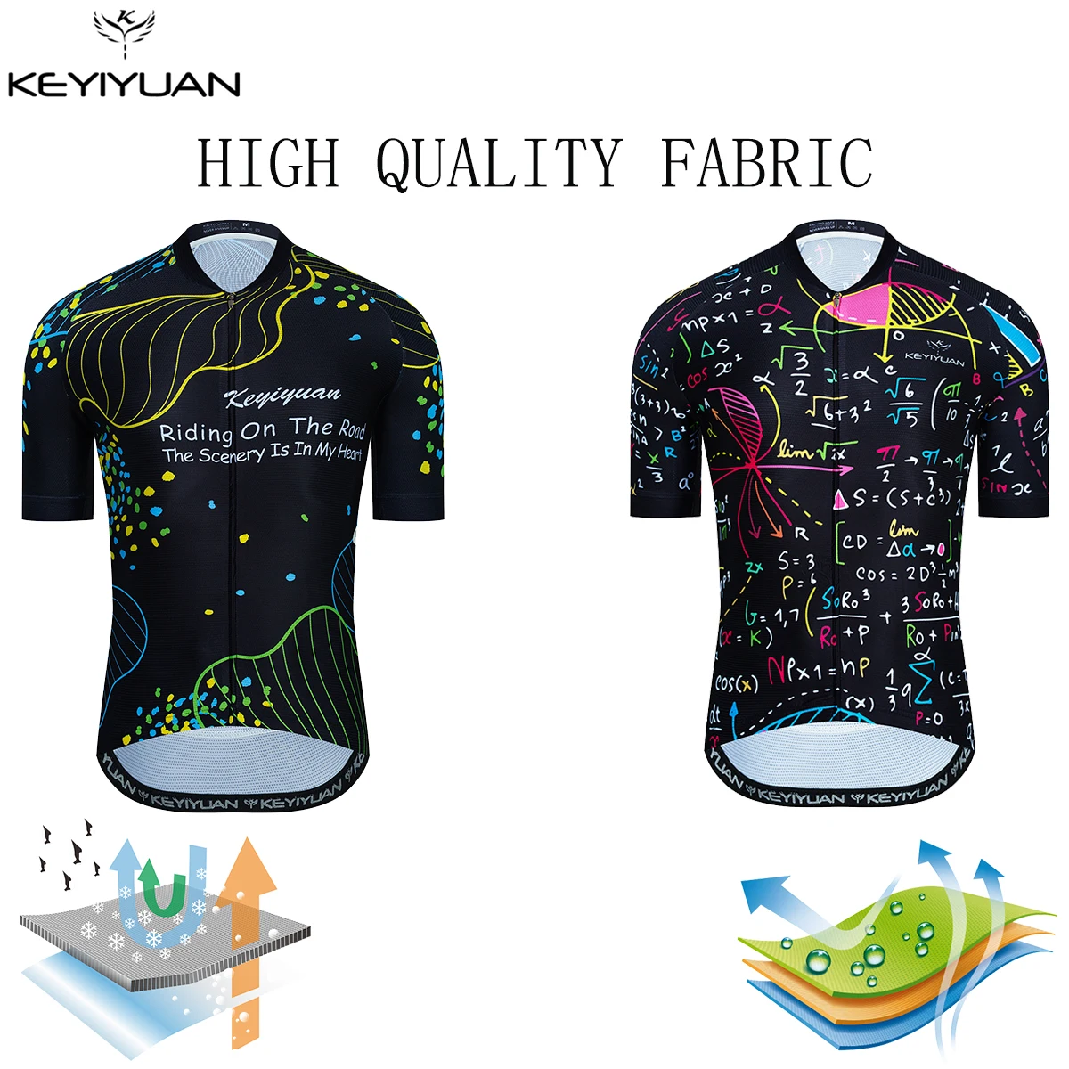 

KEYIYUAN New Men's Summer Short Sleeve Bicycle Jerseys Cycling Tops Racing Bike Clothes Camisetas Ciclismo Mtb Manga Corta