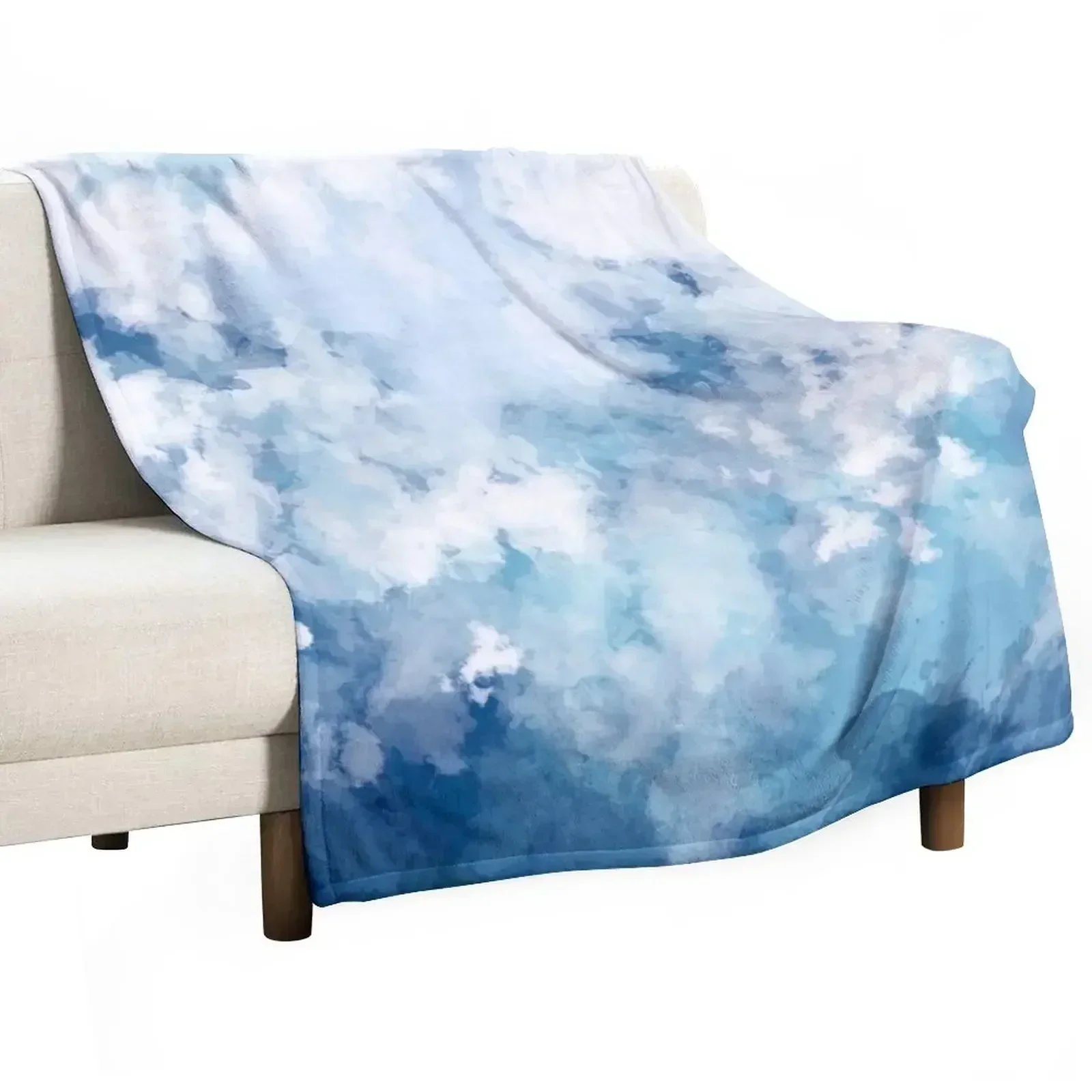 Light blue cloud pattern Throw Blanket Fashion Sofas Furry Large Blankets