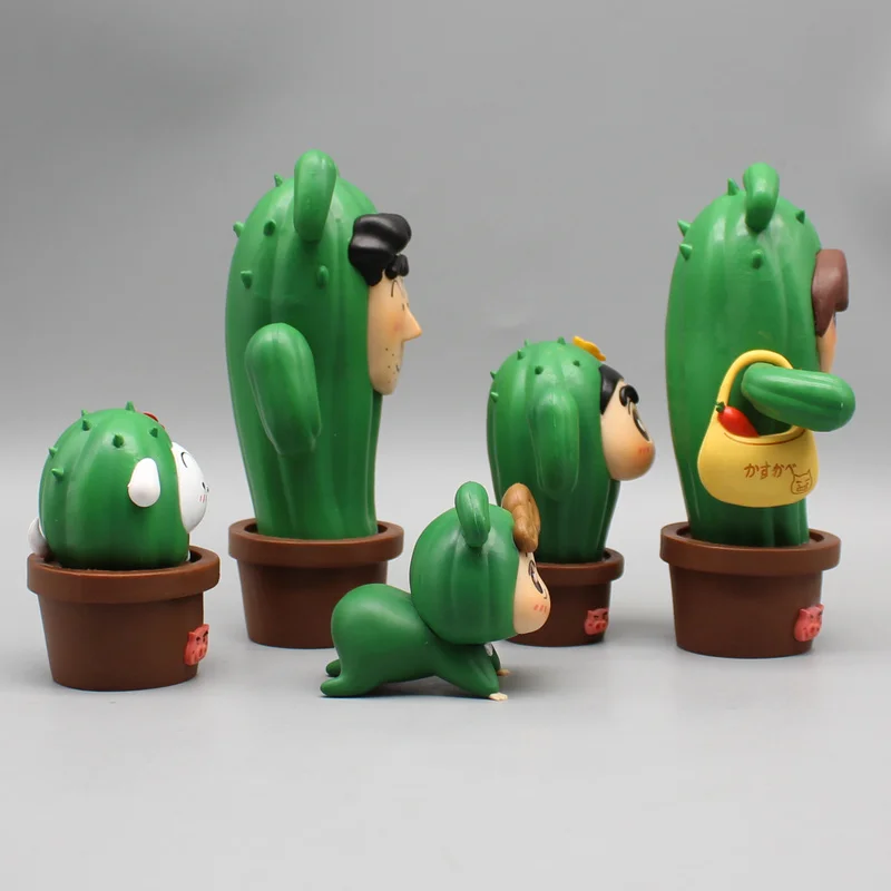 Crayon Shin-chan Family Portrait Cos Cactus Miyoshi Nohara Nohara Hiroshi  Nohara Himawari Modeling Action Figure Model